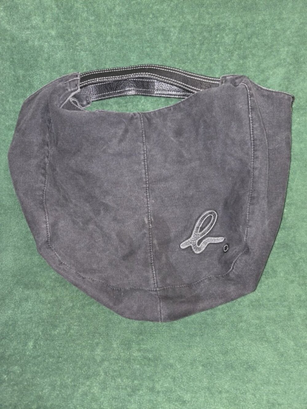Agnes b. Voyage Washed Canvas Round Hobo Bag - Charcoal - NWOT